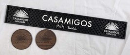 New Casamigos Mezcal Rubber Bar Mat + 2 Wooden Drink Coasters - $34.60