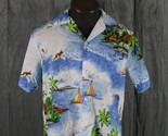 Vintage Hawiian Shirt - Surfer Island Graphic by Kai Nani - Men&#39;s Large - $59.00