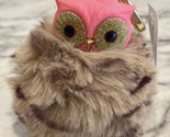 Bath &amp; Body Works Pink Fuzzy Fluffy Owl Pom Pocketbac Holder NEW - $15.84