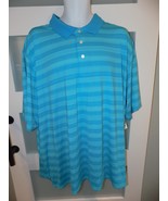 GEORGE Blue Striped SS Performance Polo Golf Shirt Size 3XL (54/56) Men&#39;... - $29.60 CAD