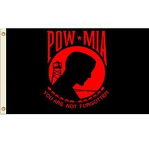 Vista Flags POW-MIA (Red) 3x5 Polyester Flag - £3.90 GBP