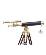 Floor Standing Brass And Leather Griffith Astro Telescope 45&quot; Home Decor... - $235.58 CAD