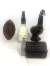 Vintage Avon Cologne Decanters Lot of 4 Goose Football Cabin Bulldog Dee... - $17.10