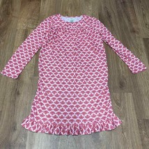 Lands End Girls Night Shirt Pajama Dress Long Sleeve Pink Size 12 Large - £14.24 GBP