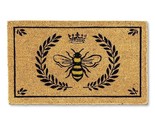 Bee in Crest Doormat Durable Coir Fiber PVC Backing 18&quot; x 30&quot; Long Entra... - $39.59