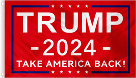 Trump 2024 Flag 3X5 Feet Double Sided Red - Donald Trump Take America Back Flag  - $29.36