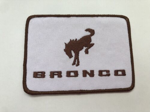 FORD BRONCO WHITE BROWN 4x4 SEW/IRON PATCH EMBROIDERED PONY HORSE RODEO SUV - $12.86