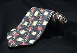 Robert Talbott Best Studio Silk Red Yellow Art USA Dapper Suit Fashion Tie - £14.47 GBP