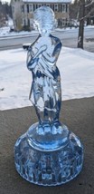 Mirror Images Blue Draped Lady Flower frog By Dalzell Viking 8.5 Inch - £70.34 GBP