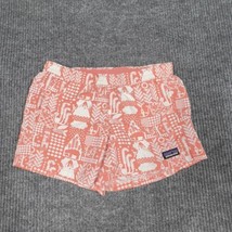 Patagonia Baggie Shorts Girls Large Pink White Drawstring Elastic Waist Pockets - £15.72 GBP