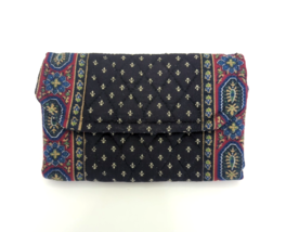 Vintage Vera Bradley Checkbook Credit Coin Clutch Pouch Fleur De Lis Des... - $16.59