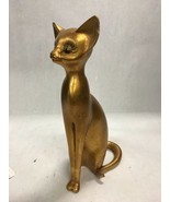 tall Anthony Freeman McFarlin Vintage gilt sitting cat figurine gold lea... - £65.43 GBP