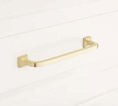 New 4&quot; Satin Brass Klein Solid Brass Cabinet Pull by Signature Hardware - £13.29 GBP