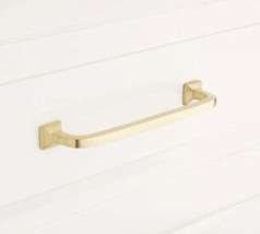 New 4&quot; Satin Brass Klein Solid Brass Cabinet Pull by Signature Hardware - £13.29 GBP