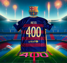 Autographed Lionel Messi Barcelona 400 Goals Soccer Jersey signed Becket... - £861.35 GBP