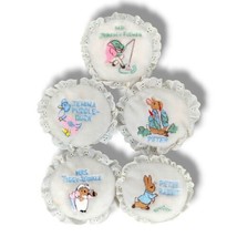 Vintage Beatrix Potter Peter Rabbit Nursery Decor Toys Embroidered Lace Trim  - £15.67 GBP