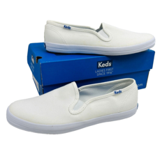 Keds Women Champion  Size 6 Slip on Sneaker White Ortholite Canvas WF23240 New - £56.29 GBP