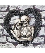 Ebros Our Love is Eternal Skeleton Lovers on Black Rose Wreath Wall Scul... - $74.63 CAD