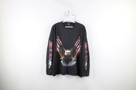 Vintage Y2K 2005 Mens M Faded Eagle Motorcycle Red River Run Long Sleeve T-Shirt - £46.47 GBP