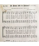 1883 Gospel Hymn Jesus Able To Redeem Sheet Music Victorian Religious AD... - $19.99