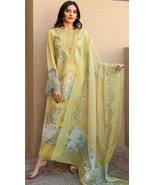 Yellow Heavy Cotton Embroidery Work Festival Wear Pakistani Suit - €52,47 EUR