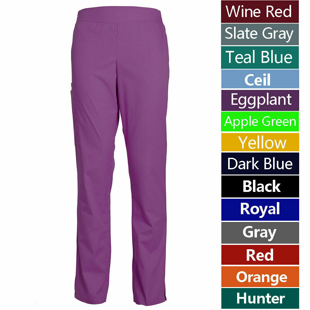 Women's Scrub pants Slim Fit Flare-Leg Elastic Waist Pants - $19.88