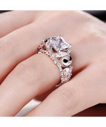 2.90Ct Princess Cubic Zirconia 925 Sterling Silver Jack Skellington Brid... - $2,151.46 MXN