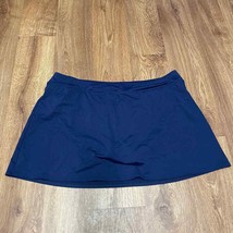 Lands End Womens Solid Navy Blue Swim Skirt Bikini Brief Bottom Plus Size 18 - £21.96 GBP