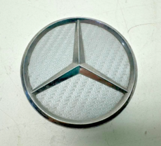 MERCEDES BENZ SILVER CARBON FIBER/CHROME WHEEL CENTER CAP - £2.36 GBP