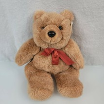 1987 Graphics International Stuffed Plush Heartline Light Brown Tan Teddy Bear - £36.97 GBP