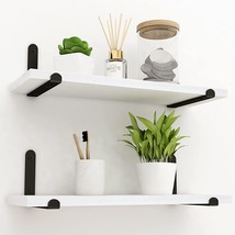 Godimerhea White Floating Shelves For Wall, Modern Wall Mounted Set Of, Kitchen - £30.50 GBP