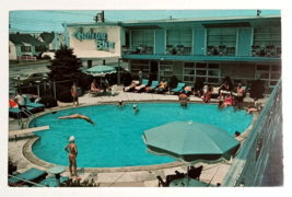 Chateau Bleu Motel Pool Umbrellas N Wildwood New Jersey NJ Koppel Postca... - £10.35 GBP