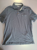 IZOD Polo Shirt Mens Size L Navy 3 Button Short Sleeve Pocket Logo Cotto... - £7.69 GBP