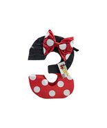 Red and Black Number Three Pinata with Bow and Polka Dotes, Disney Theme... - $39.99