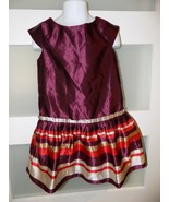 JANIE AND JACK Maroon Bouquet Dressy Dress Size 4 Girl&#39;s - $419.67 MXN