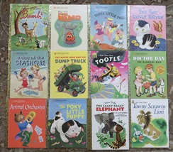 12 Little Golden Books Doctor Dan, Saggy Baggy Elephant, Bambi, Tootle, Poky  - £13.31 GBP