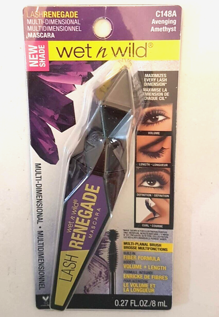 Wet n Wild LASH RENEGADE Mascara AVENGING AMETHYST Full Size New Deep Pu... - $5.87