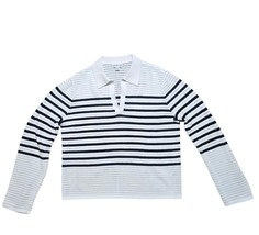 Calvin Klein Jonny Collar Top Striped Womans Size Small - $19.99
