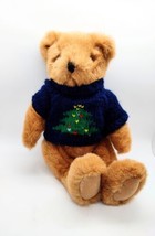 Vintage GAF Great American Fun Stuffed Brown Bear Plush 11 in Christmas Sweater - £11.20 GBP