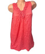NEW White Stag Womens Coarl Crochet Macrame Sleeveless Shirt Top Crinkle... - $12.86