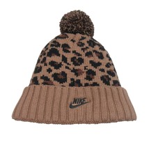 Nike Sportwear Black Leopard Womens Pom Beanie One Size NEW DM8403-256 - £23.66 GBP