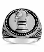 Knights Chess  Mens Coin ring   Sterling silver .925 - $119.49 CAD