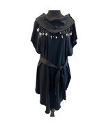 Beach n Beyond Vintage Black Sea Shell Cover Up with removable belt OSFM - $34.19 CAD