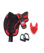New treeless synthetic horse saddle Red Color with Matching Girth + Tack - $187.30 CAD+