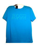 Hugo Boss Men&#39;s Teal Blue Sun Protection SPF 50+ Cotton T-Shirt Shirt Si... - £72.90 GBP