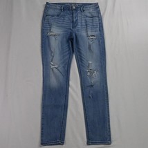 American Eagle 10 Sky High Jegging Light Destroyed Stretch Denim Jeans - $20.99