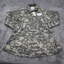 Military Shirt Mens 10R Green Camo Uniform Button Up Collared Top Working - £23.21 GBP