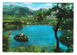 Slovenia Yugoslavia Lake Bled Island Panorama Birds Eye View Alps 4X6 Postcard - $4.99