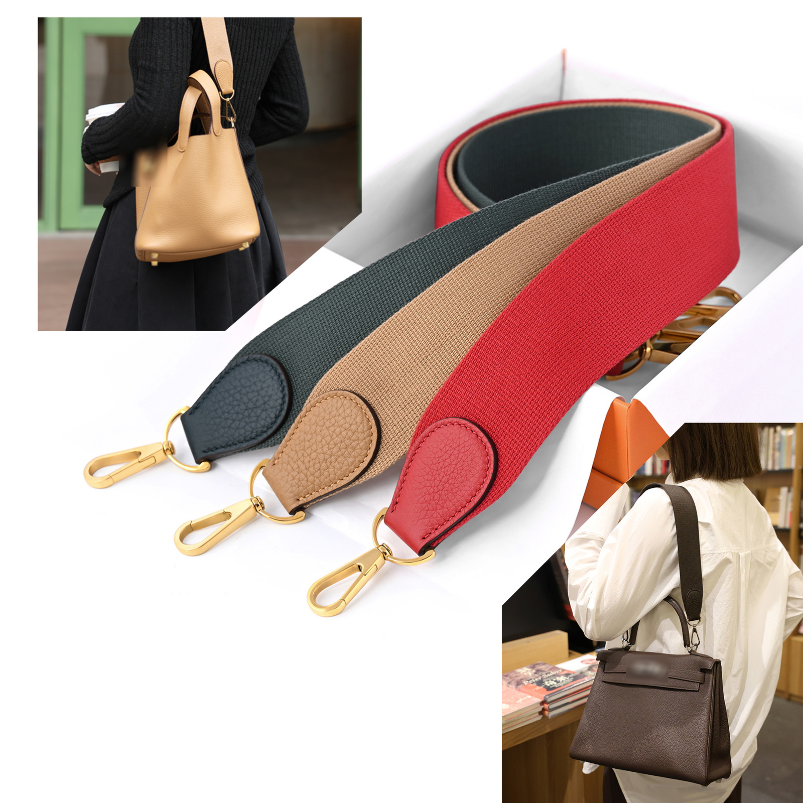 Handmade 2inch width Canvas Toile Amazon Strap for kelly bag,25colours available