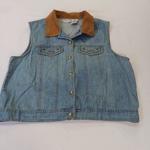 New Look RN#82127 Women's Blue Full Button Sleeveless Vest Size Large image 15